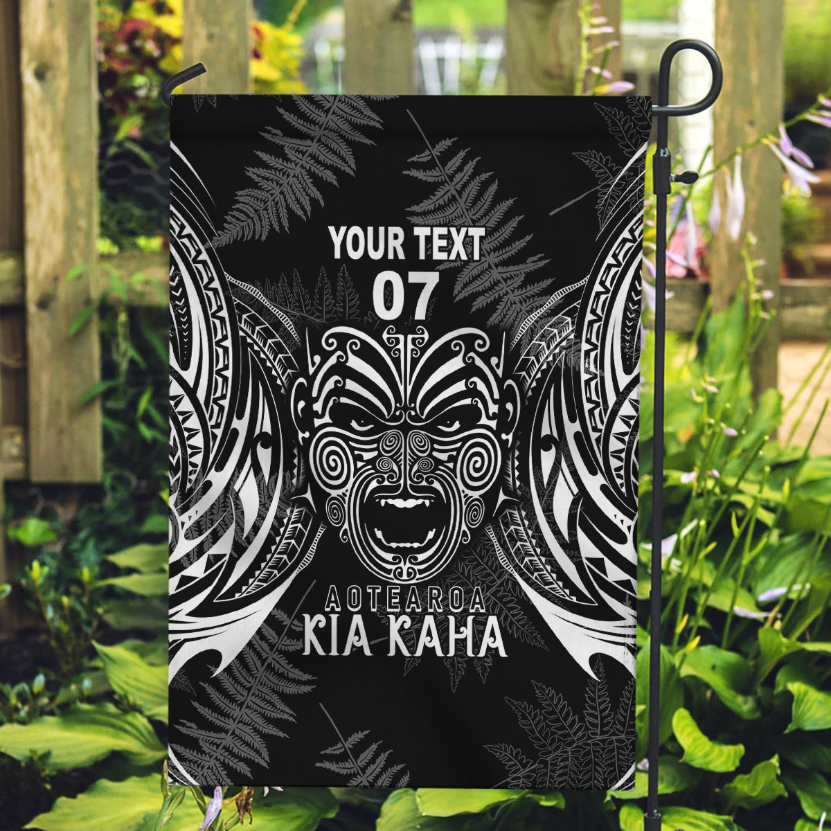 New Zealand Rugby Garden Flag 2023 World Cup Aotearoa Create History LT7 Garden Flag Black - Polynesian Pride