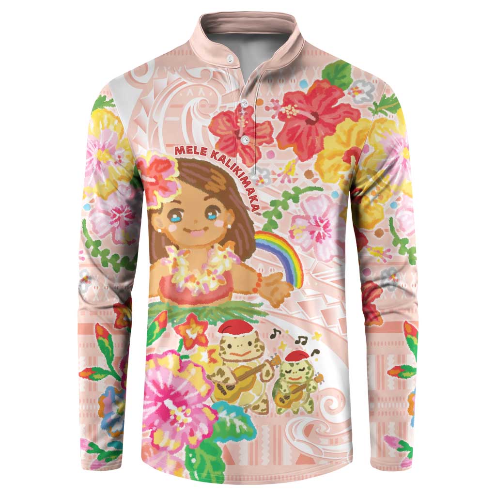 Aloha Hawaii Button Sweatshirt Kawaii Mele Kalikimaka - Pastel Fever