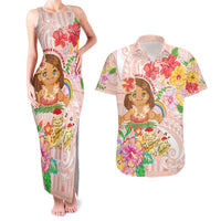Aloha Hawaii Couples Matching Tank Maxi Dress and Hawaiian Shirt Kawaii Mele Kalikimaka - Pastel Fever