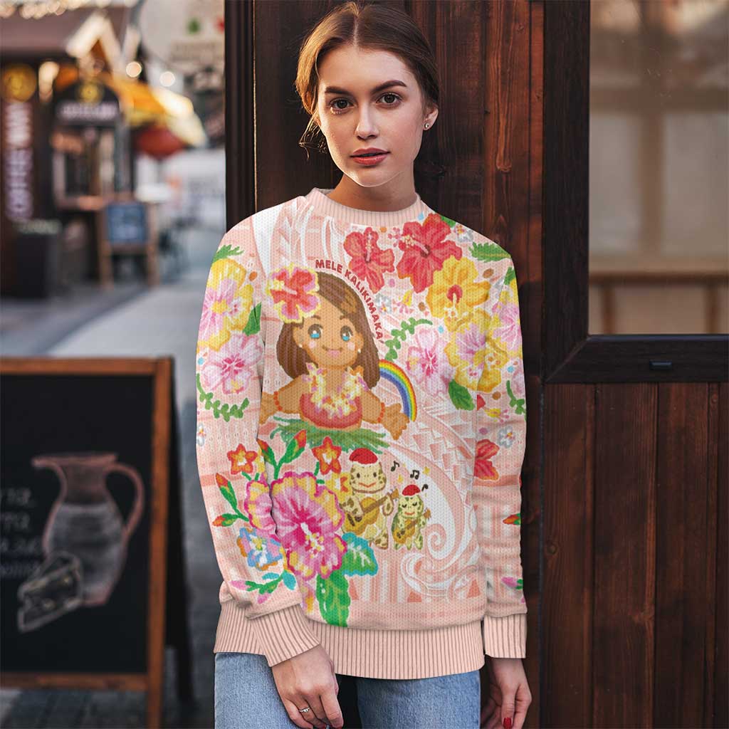 Aloha Hawaii Ugly Christmas Sweater Kawaii Mele Kalikimaka - Pastel Fever