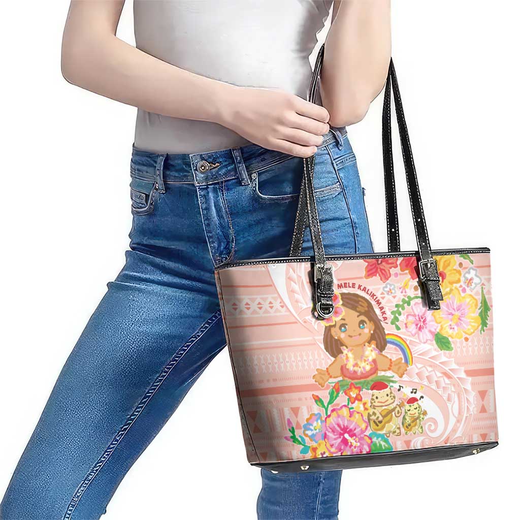 Aloha Hawaii Leather Tote Bag Kawaii Mele Kalikimaka - Pastel Fever