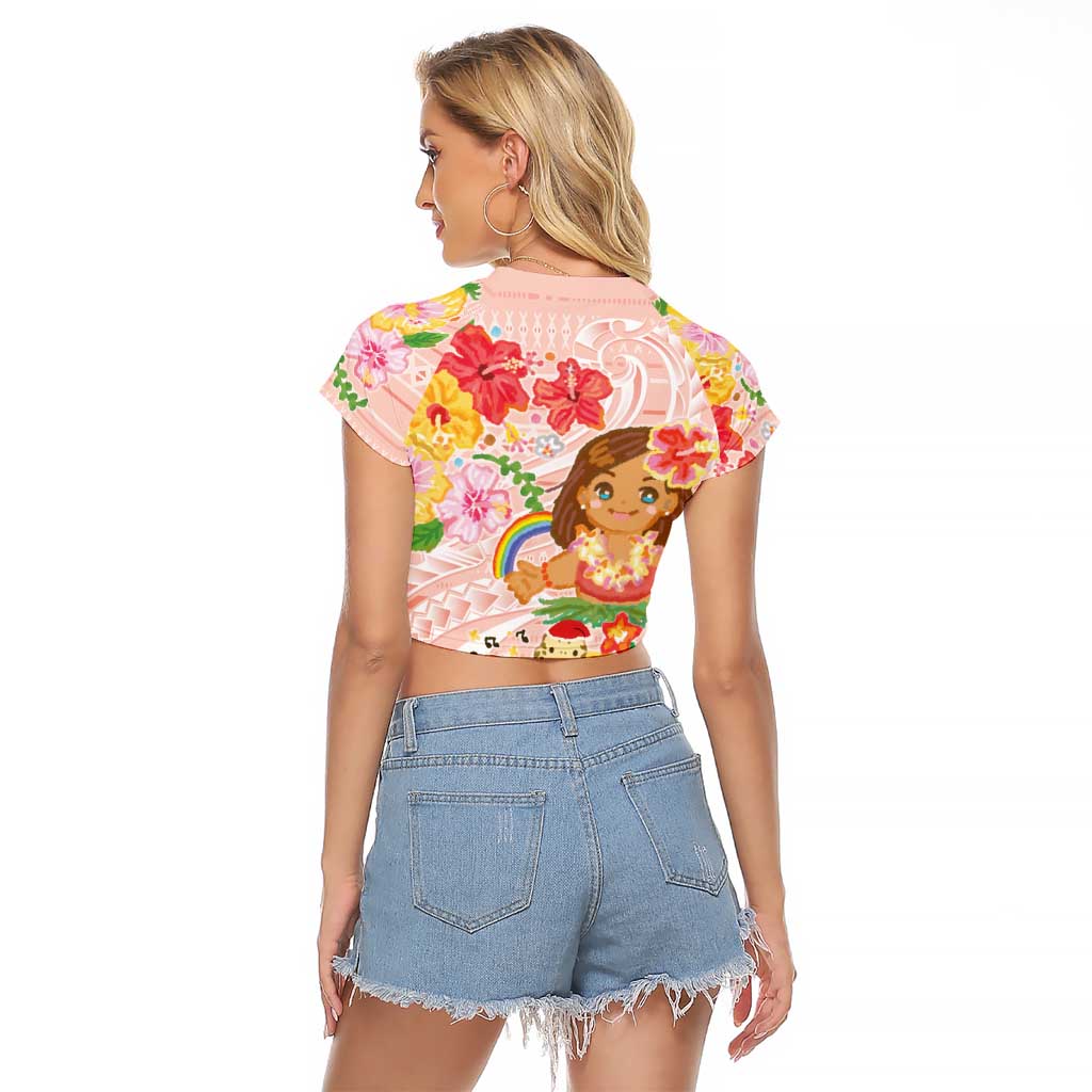 Aloha Hawaii Raglan Cropped T Shirt Kawaii Mele Kalikimaka - Pastel Fever