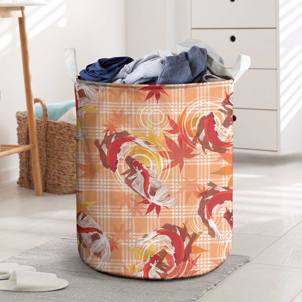 Orange Palaka Hawaii Aloha Laundry Basket Koi Pond Mix Japanese Maple - Polynesian Pride