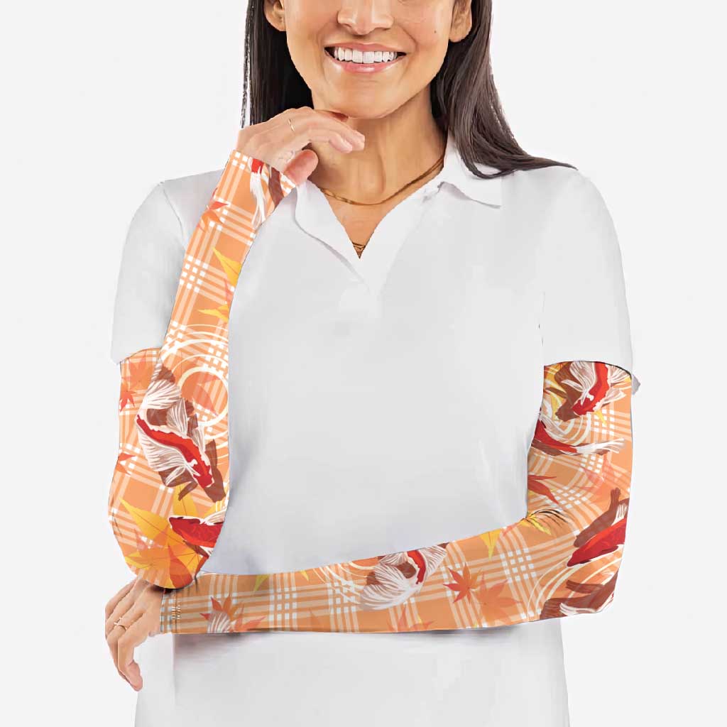 Orange Palaka Hawaii Aloha Arm Sleeves Koi Pond Mix Japanese Maple - Polynesian Pride