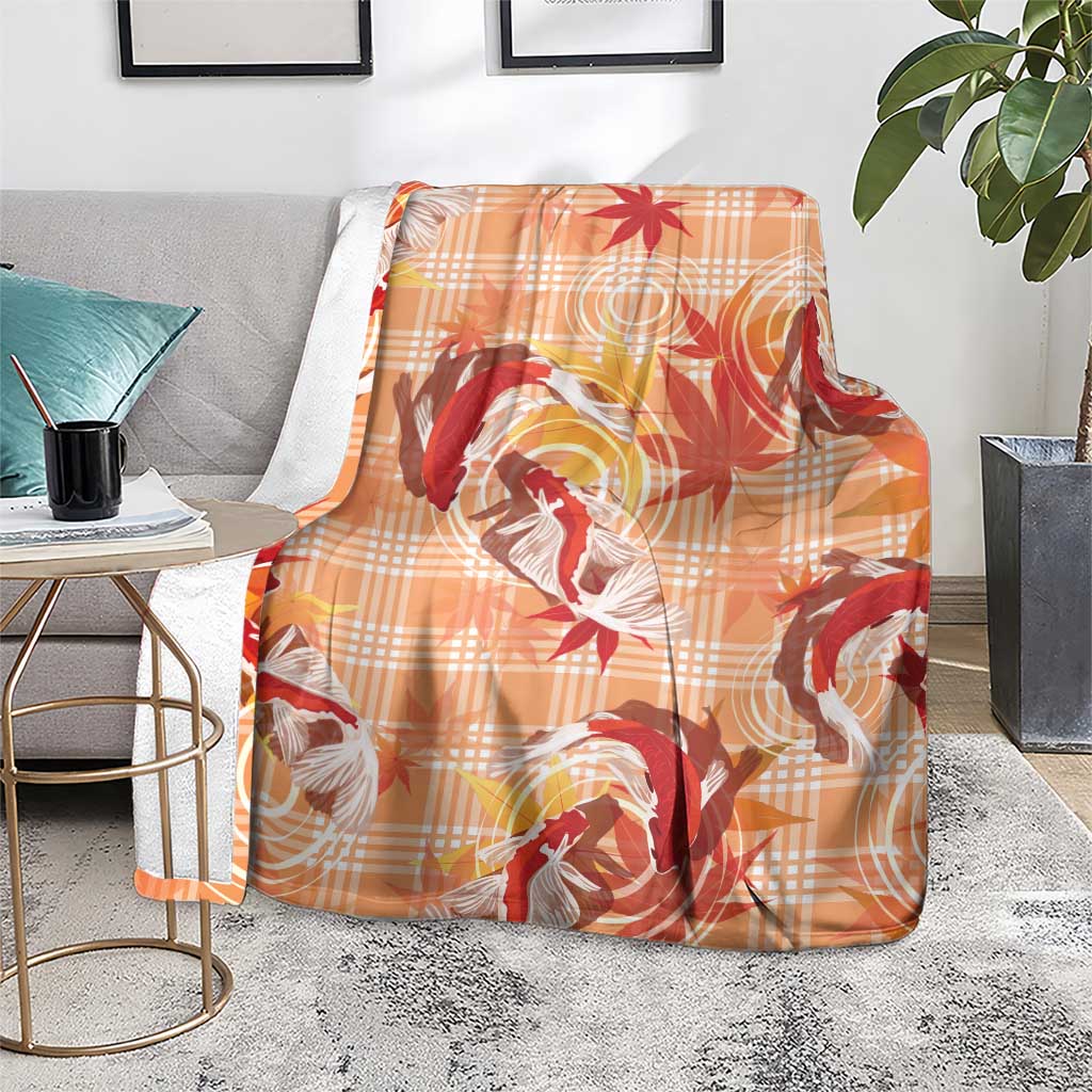 Orange Palaka Hawaii Aloha Blanket Koi Pond Mix Japanese Maple - Polynesian Pride