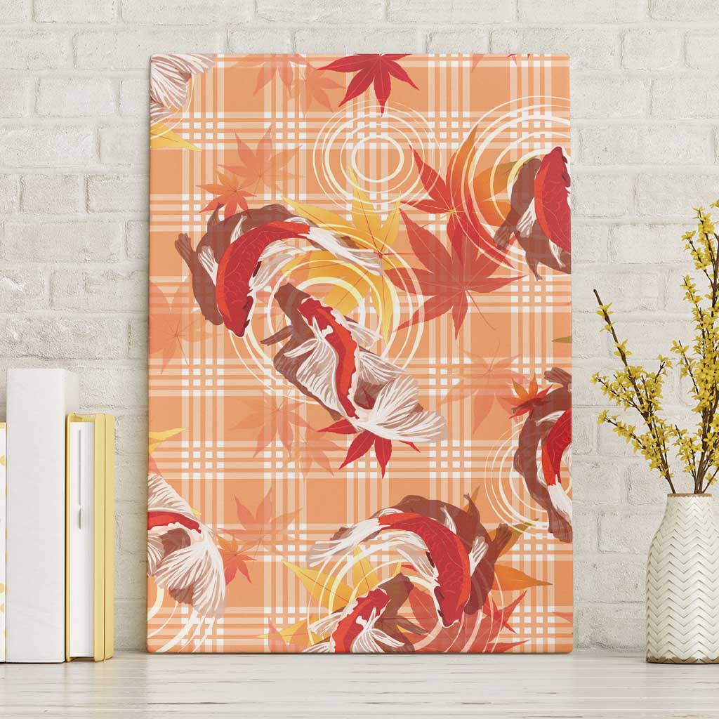 Orange Palaka Hawaii Aloha Canvas Wall Art Koi Pond Mix Japanese Maple - Polynesian Pride