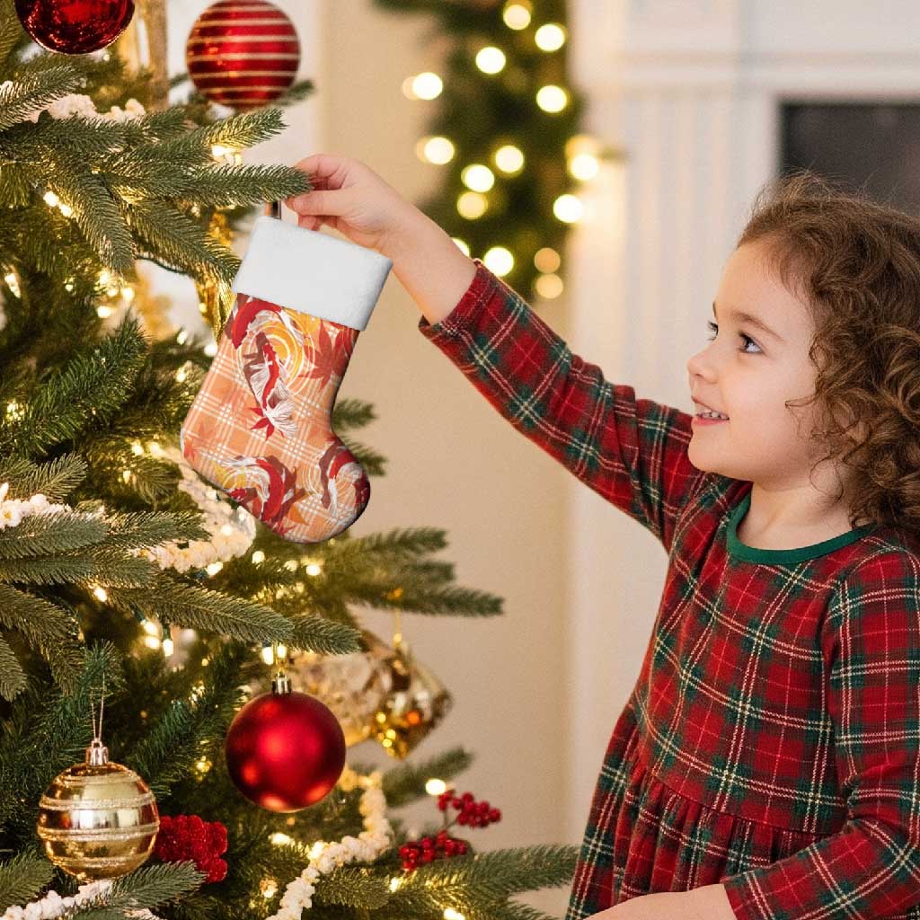 Orange Palaka Hawaii Aloha Christmas Stocking Koi Pond Mix Japanese Maple - Polynesian Pride
