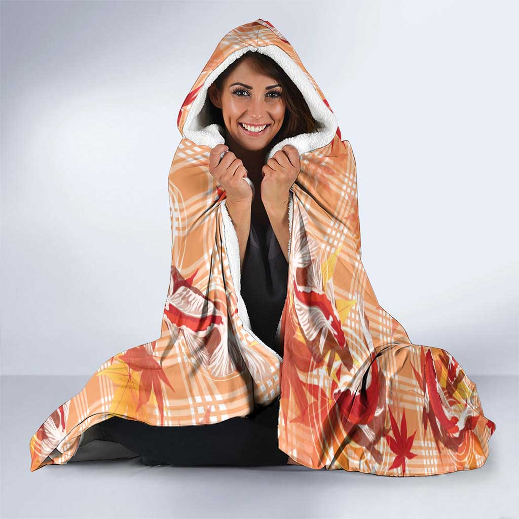 Orange Palaka Hawaii Aloha Hooded Blanket Koi Pond Mix Japanese Maple - Polynesian Pride