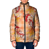 Orange Palaka Hawaii Aloha Padded Jacket Koi Pond Mix Japanese Maple - Polynesian Pride