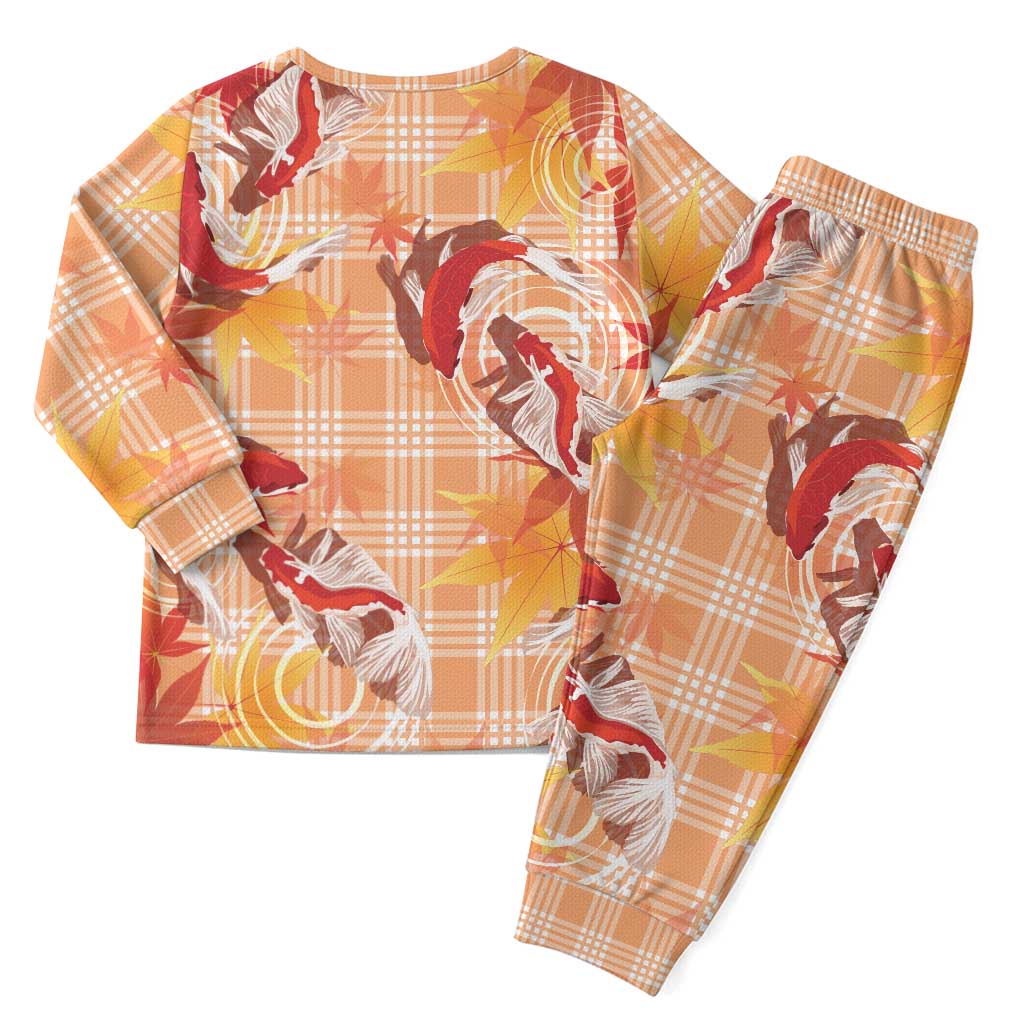 Orange Palaka Hawaii Aloha Christmas Pajama Set Koi Pond Mix Japanese Maple - Polynesian Pride