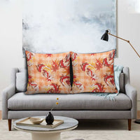 Orange Palaka Hawaii Aloha Pillow Cover Koi Pond Mix Japanese Maple - Polynesian Pride