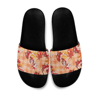 Orange Palaka Hawaii Aloha Slide Sandals Koi Pond Mix Japanese Maple - Polynesian Pride