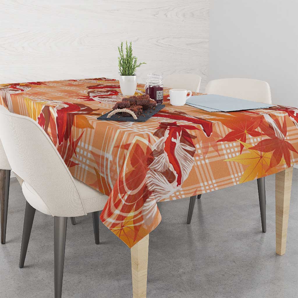 Orange Palaka Hawaii Aloha Tablecloth Koi Pond Mix Japanese Maple - Polynesian Pride