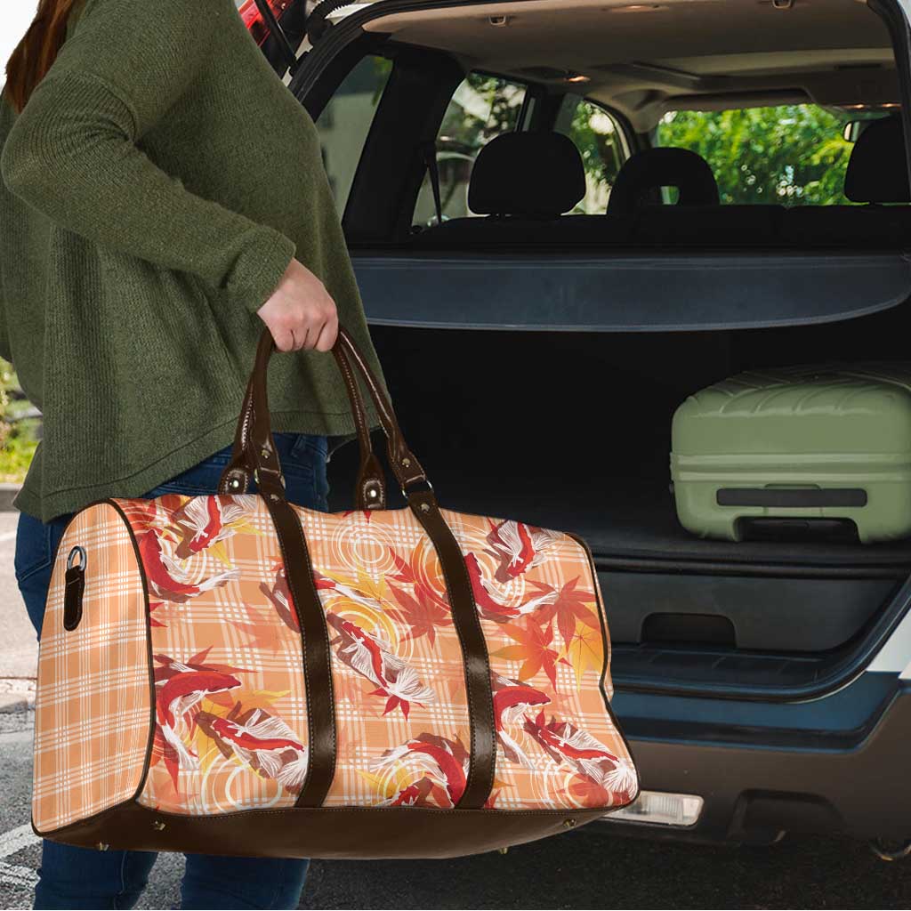 Orange Palaka Hawaii Aloha Travel Bag Koi Pond Mix Japanese Maple - Polynesian Pride