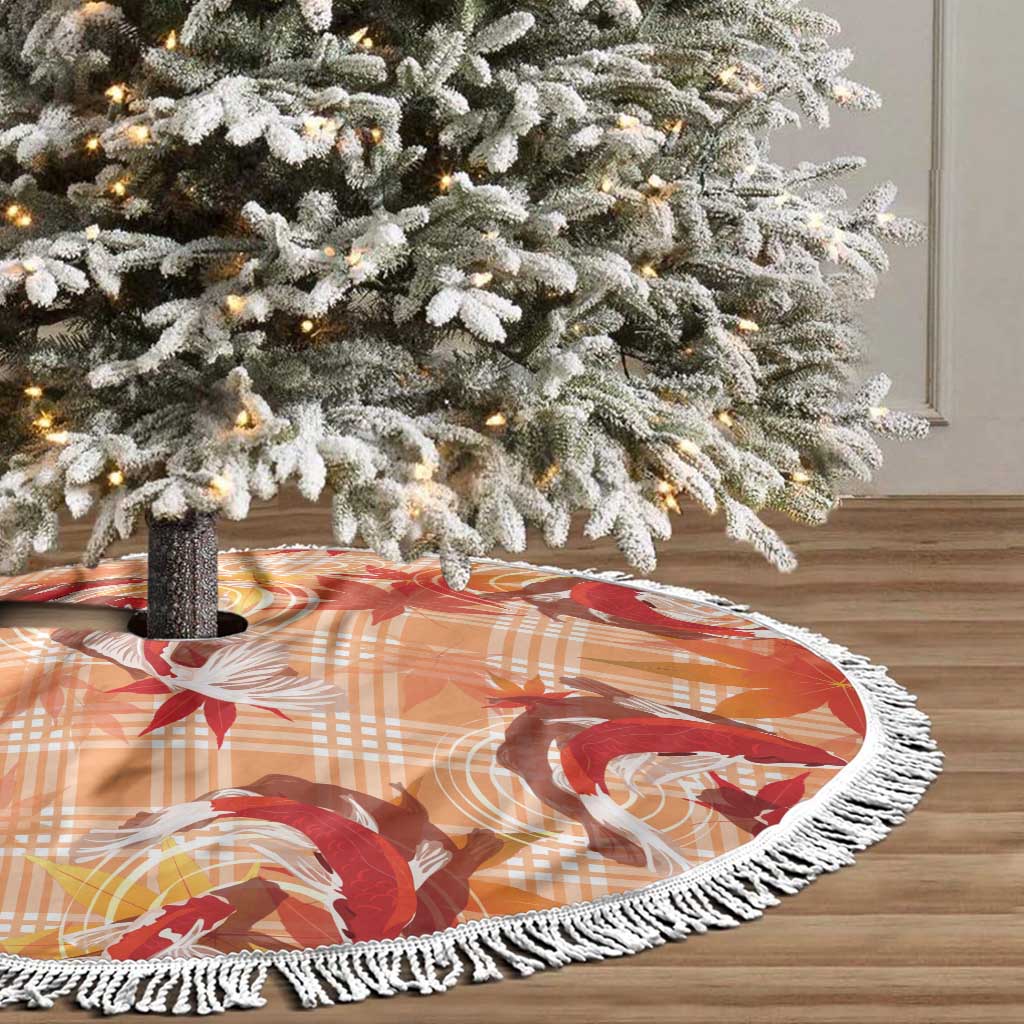 Orange Palaka Hawaii Aloha Tree Skirt Koi Pond Mix Japanese Maple - Polynesian Pride