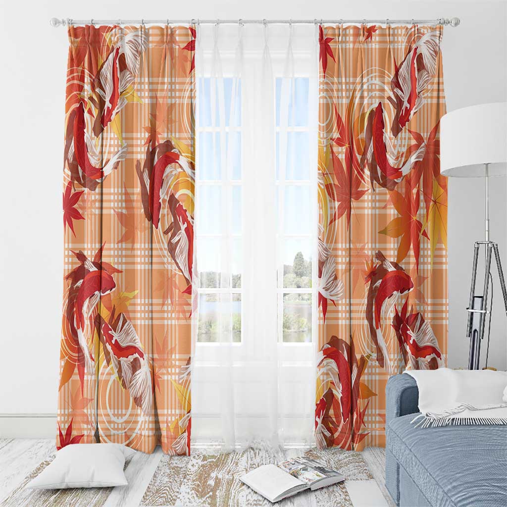 Orange Palaka Hawaii Aloha Window Curtain Koi Pond Mix Japanese Maple - Polynesian Pride