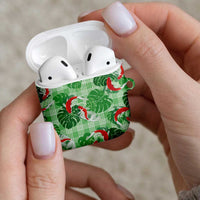Lime Palaka Hawaii Aloha AirPods Case Koi Pond Mix Monstera - Polynesian Pride