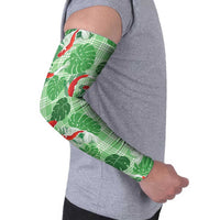 Lime Palaka Hawaii Aloha Arm Sleeves Koi Pond Mix Monstera - Polynesian Pride