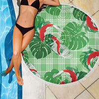 Lime Palaka Hawaii Aloha Beach Blanket Koi Pond Mix Monstera - Polynesian Pride