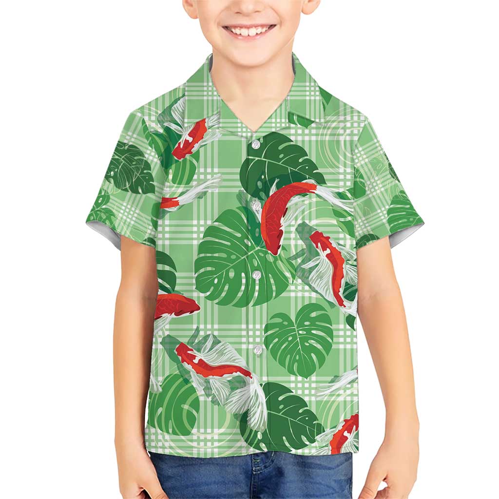 Lime Palaka Hawaii Aloha Hawaiian Shirt Koi Pond Mix Monstera - Polynesian Pride