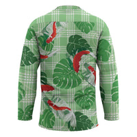 Lime Palaka Hawaii Aloha Hockey Jersey Koi Pond Mix Monstera - Polynesian Pride