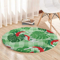 Lime Palaka Hawaii Aloha Round Carpet Koi Pond Mix Monstera - Polynesian Pride