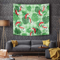 Lime Palaka Hawaii Aloha Tapestry Koi Pond Mix Monstera - Polynesian Pride