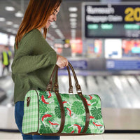 Lime Palaka Hawaii Aloha Travel Bag Koi Pond Mix Monstera - Polynesian Pride