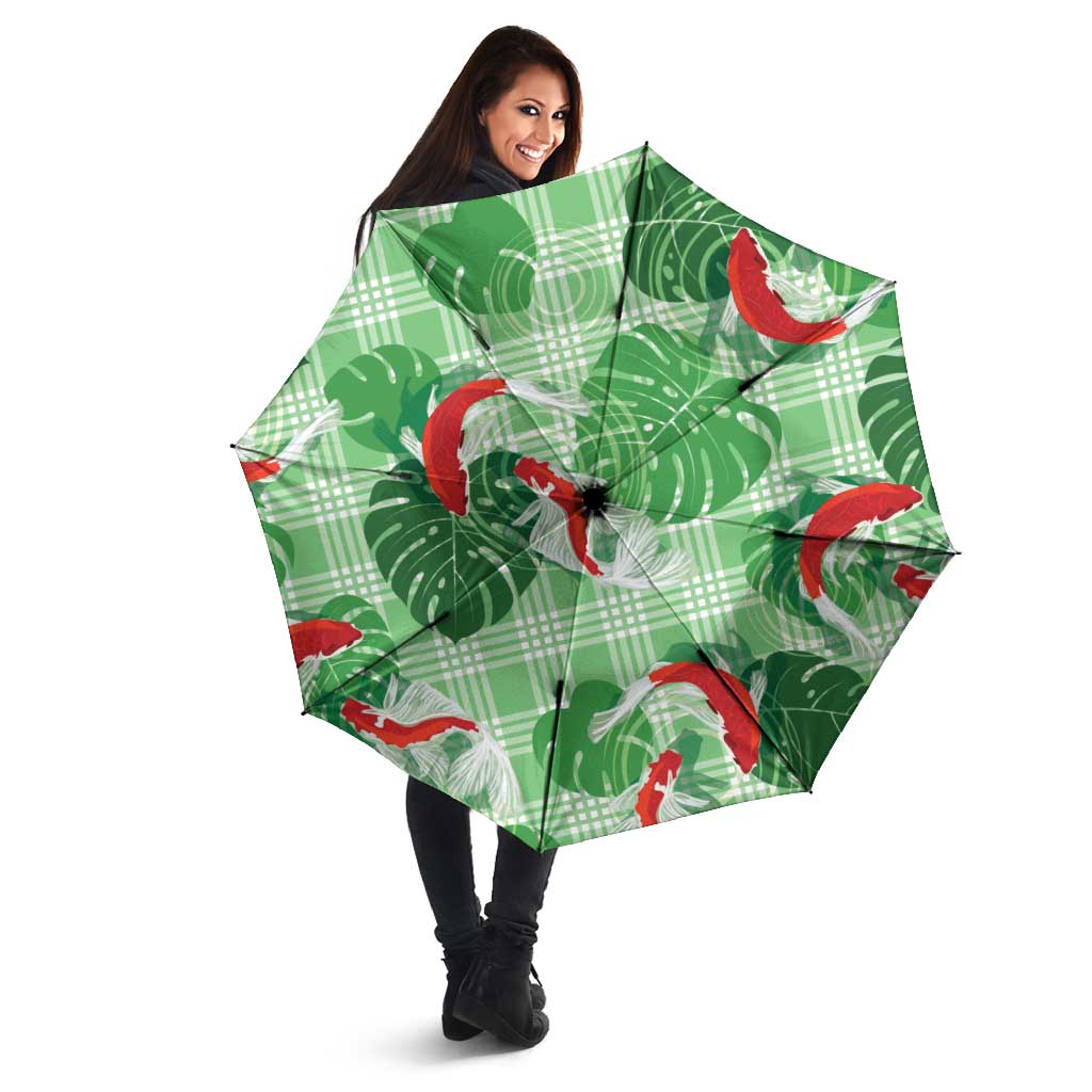 Lime Palaka Hawaii Aloha Umbrella Koi Pond Mix Monstera - Polynesian Pride