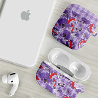 Lavender Palaka Hawaii Aloha AirPods Case Koi Pond Mix Orchids - Polynesian Pride
