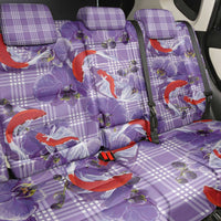 Lavender Palaka Hawaii Aloha Back Car Seat Cover Koi Pond Mix Orchids - Polynesian Pride