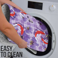 Lavender Palaka Hawaii Aloha Bathroom Set Koi Pond Mix Orchids - Polynesian Pride