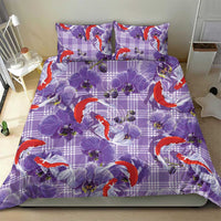 Lavender Palaka Hawaii Aloha Bedding Set Koi Pond Mix Orchids - Polynesian Pride