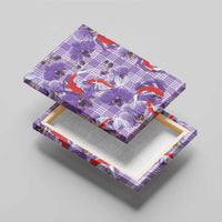 Lavender Palaka Hawaii Aloha Canvas Wall Art Koi Pond Mix Orchids - Polynesian Pride