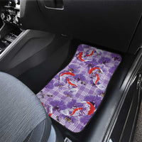 Lavender Palaka Hawaii Aloha Car Mats Koi Pond Mix Orchids - Polynesian Pride