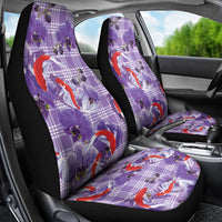 Lavender Palaka Hawaii Aloha Car Seat Cover Koi Pond Mix Orchids - Polynesian Pride