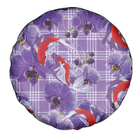 Lavender Palaka Hawaii Aloha Spare Tire Cover Koi Pond Mix Orchids - Polynesian Pride