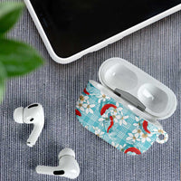 Turquoise Palaka Hawaii Aloha AirPods Case Koi Pond Mix Plumeria - Polynesian Pride