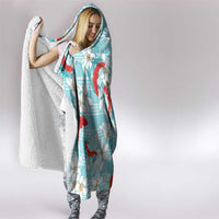 Turquoise Palaka Hawaii Aloha Hooded Blanket Koi Pond Mix Plumeria - Polynesian Pride