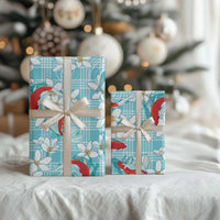 Turquoise Palaka Hawaii Aloha Wrapping Paper Koi Pond Mix Plumeria