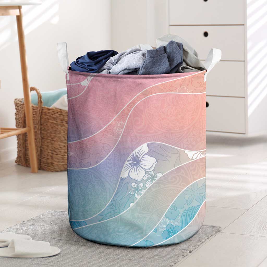 Aloha Hawaii Floral Tapa Laundry Basket Patchwork Pastel Candy - Polynesian Pride