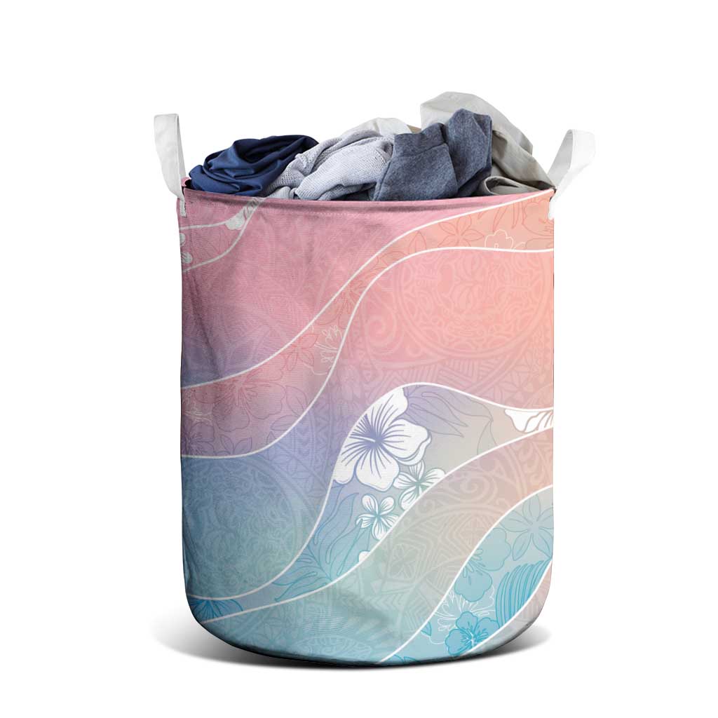 Aloha Hawaii Floral Tapa Laundry Basket Patchwork Pastel Candy - Polynesian Pride