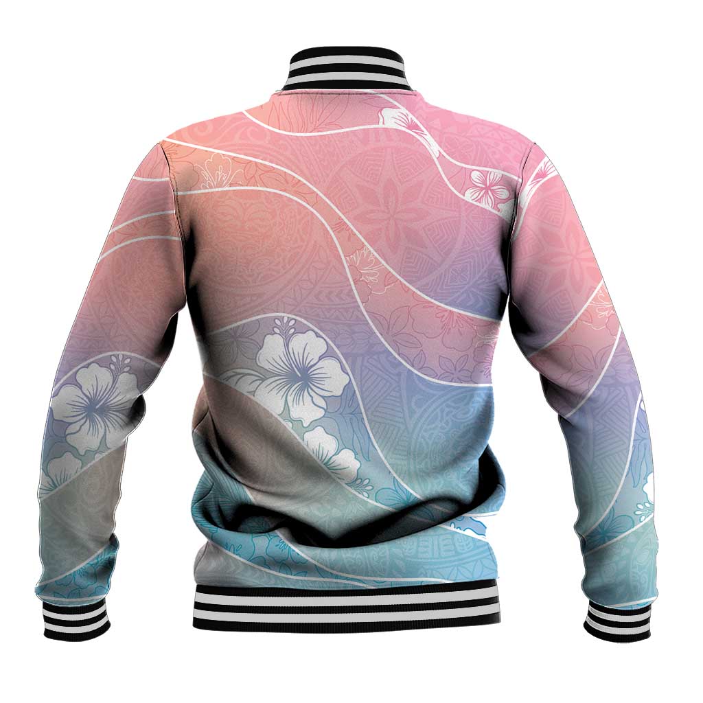 Aloha Hawaii Floral Tapa Baseball Jacket Patchwork Pastel Candy - Polynesian Pride