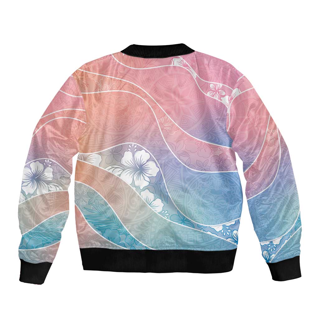 Aloha Hawaii Floral Tapa Bomber Jacket Patchwork Pastel Candy - Polynesian Pride