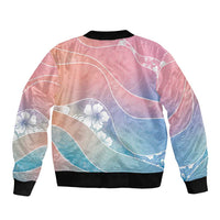 Aloha Hawaii Floral Tapa Bomber Jacket Patchwork Pastel Candy - Polynesian Pride