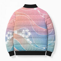 Aloha Hawaii Floral Tapa Bomber Puffer Jacket Patchwork Pastel Candy - Polynesian Pride