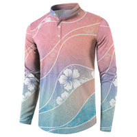 Aloha Hawaii Floral Tapa Button Sweatshirt Patchwork Pastel Candy - Polynesian Pride