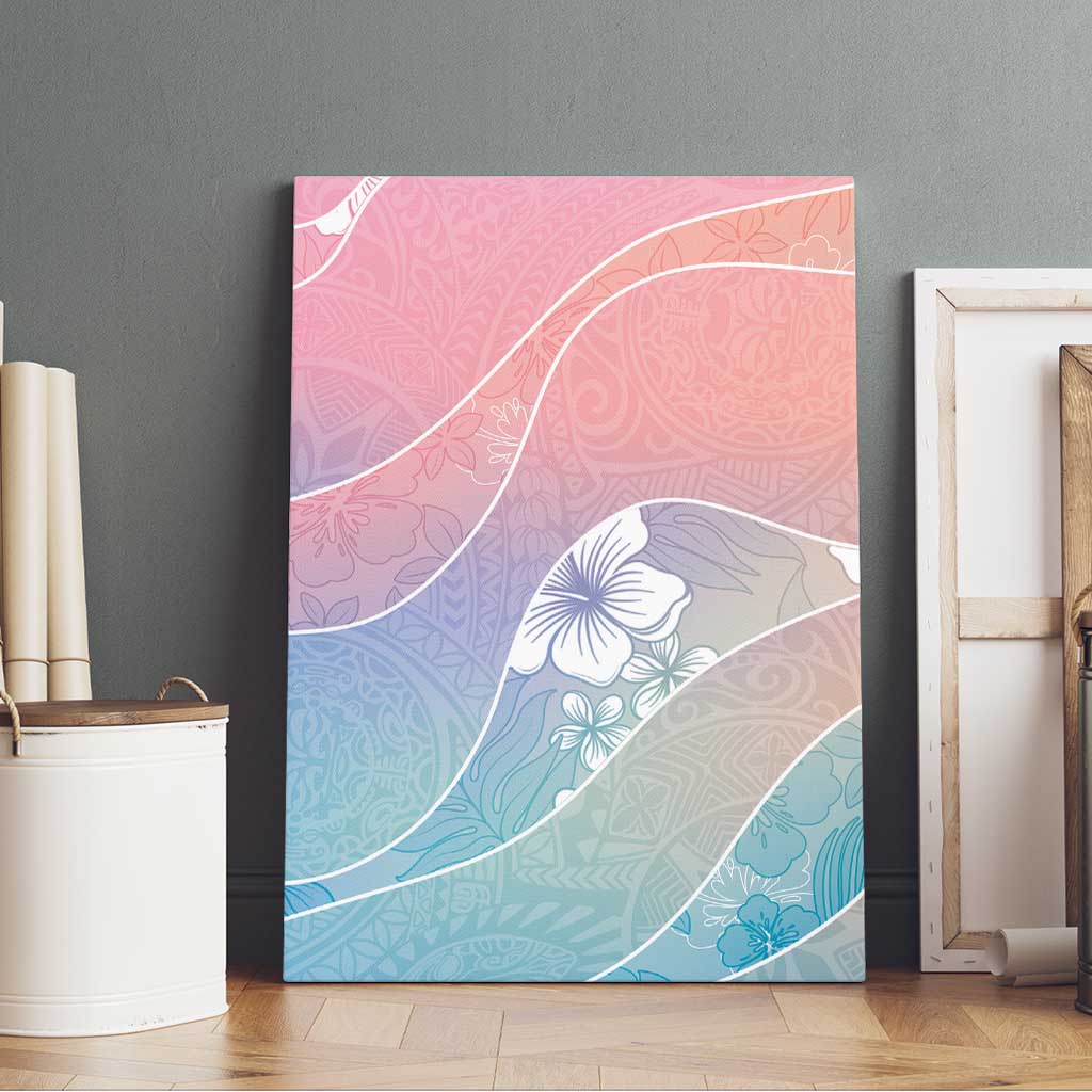 Aloha Hawaii Floral Tapa Canvas Wall Art Patchwork Pastel Candy - Polynesian Pride