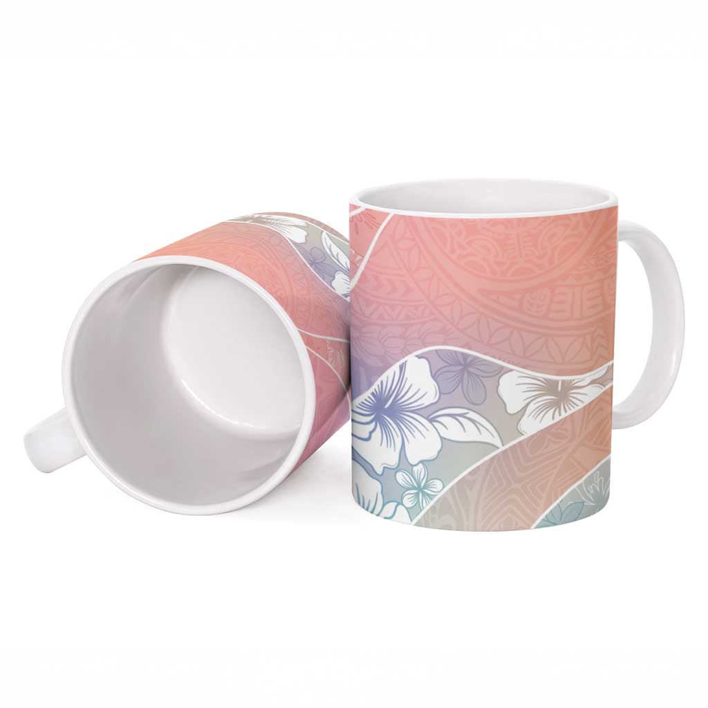 Aloha Hawaii Floral Tapa Ceramic Mug Patchwork Pastel Candy - Polynesian Pride
