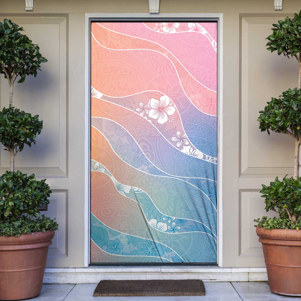 Aloha Hawaii Floral Tapa Door Cover Patchwork Pastel Candy - Polynesian Pride